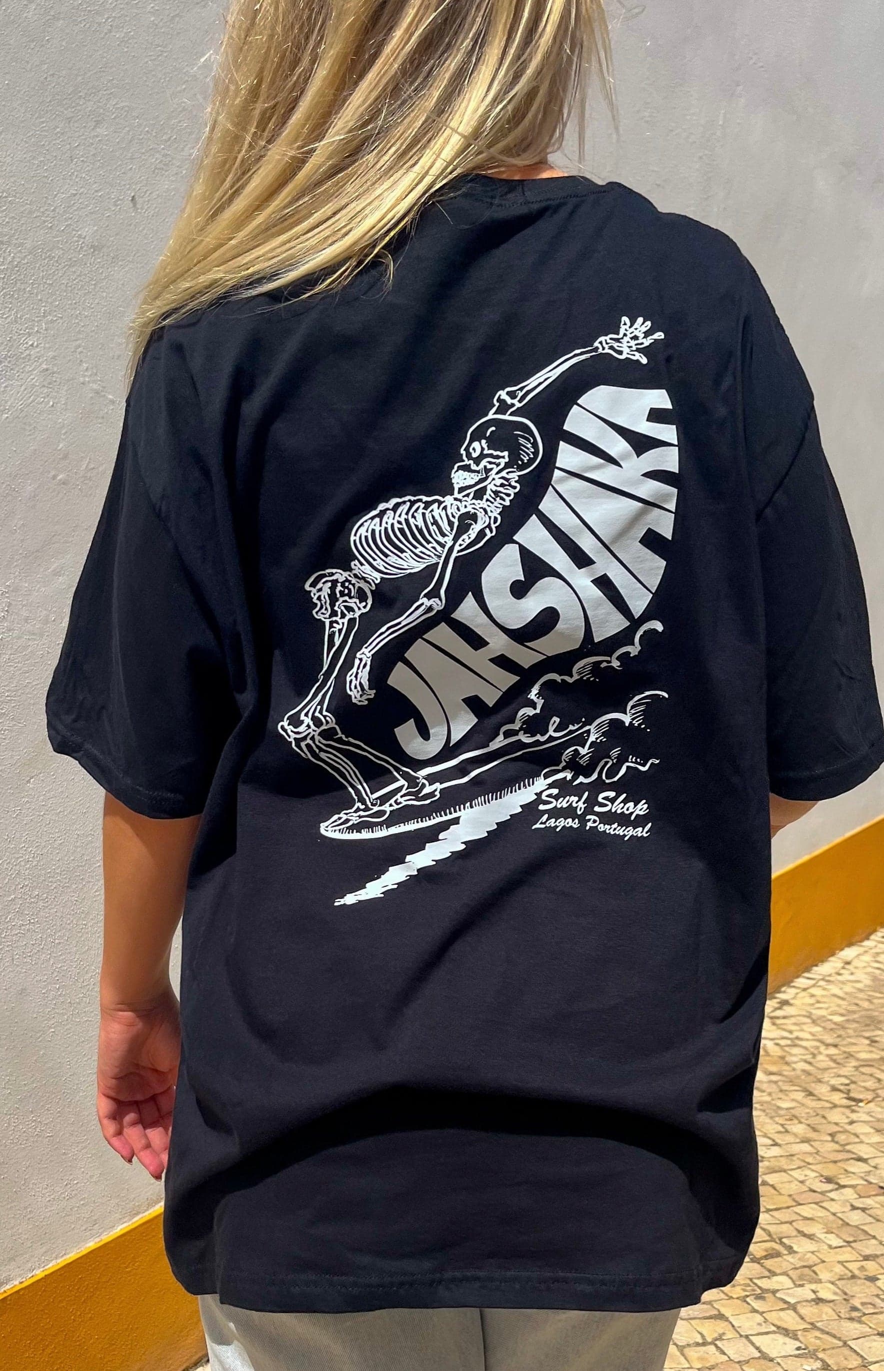 JAH SHAKA Classic "Hang-Ten" Skeleton logo T-Shirt