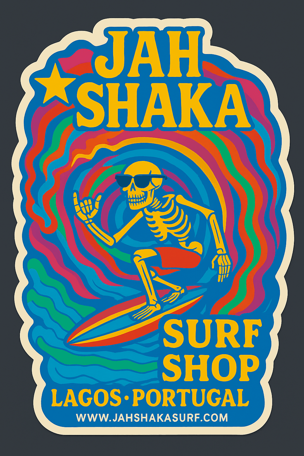 JAH SHAKA Classic decal Sticker "Psycho Surfer." 2025
