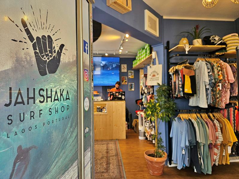 Entrance view of Jah Shaka Surf Shop in Lagos