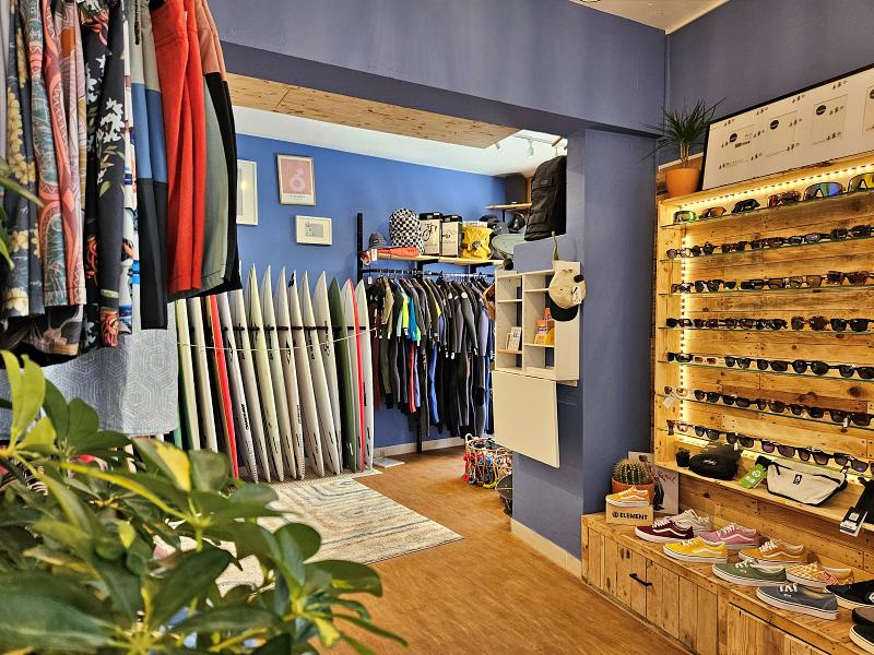 Range of goods at Jah Shaka Surf Shop in Lagos