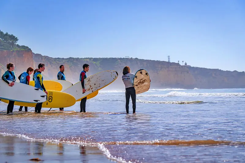 Group surf lesson in Lagos